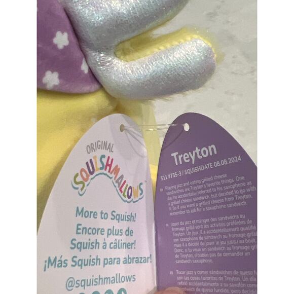 Squishmallows Treyton with headband and flower - new with all tags Size 11" - Picture 7 of 8